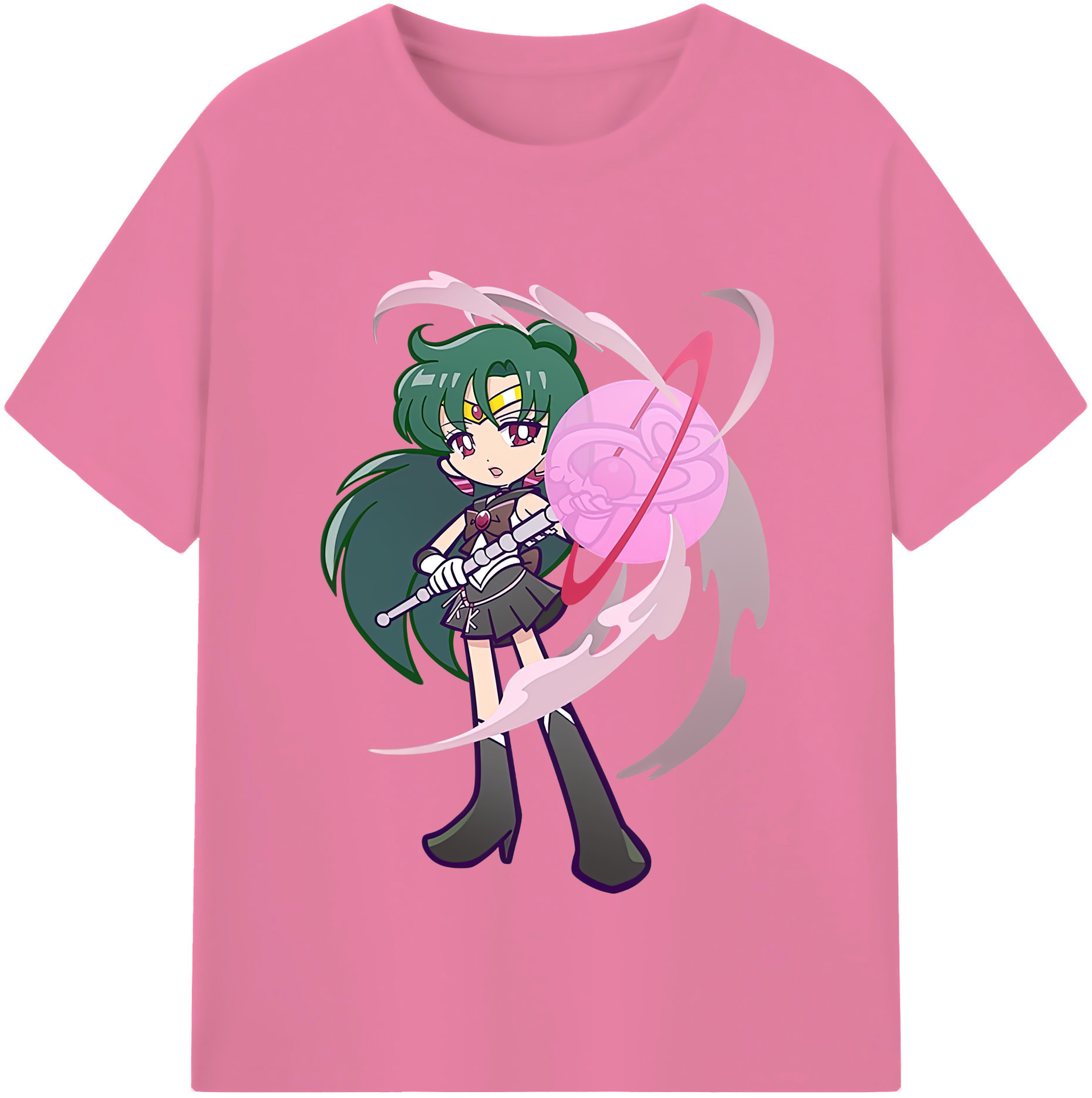 （画像用） 美少女戦士セーラームーン 冥王せつな Sailor Moon Meiou Setsuna 綿100％半袖Tシャツ（フロントプリント）